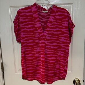 Entro Pink and Purple Zebra Print Blouse